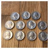 (11) 1960's Washington Quarter Coins
