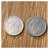 1960 & 1964 Norway 50 Ore Coins