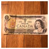 1973 Canada 1 Dollar Banknote
