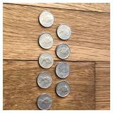 (9) Canada 10 Cent Coins - Nice Condition