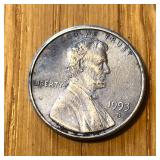 1993 D Lincoln Memorial Penny - Silver Color