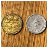 (2) Lebanon Republique Libanaise Coins