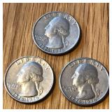 (3) 1976 Washington Bicentennial Quarter Coins