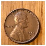 1953 D Lincoln Head Wheat Penny - D Touching 9