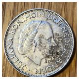 1962 Netherlands Silver 2 1/2 Gulden Coin