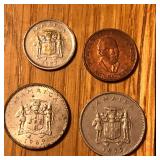 (4) Mixed Jamaica Coins