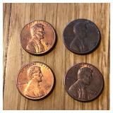 (4) 1982 D Small Date Lincoln Memorial Penny