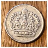 1954 Silver Sweden 50 Ore Coin Gustaf VI