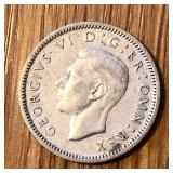 1946 Silver UK Six Pence Coin George VI
