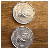 (2) 1974 Desoto Celebration Tokens