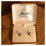 12K Gold Filled Van Dell Enamel & Pearl Earrings