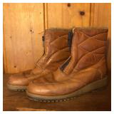 Men's Mocaten Zip Up Lined Leather Boots