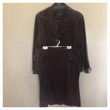 Womens TERRY LEWIS Suede Leather Jacket & Skirt