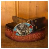 Vintage Harley Davidson Belt & Turquoise Buckle