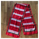 Red Blue Gold & White Silk Scarf