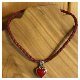 Sterling Silver Gemstone Heart Pendant Necklace