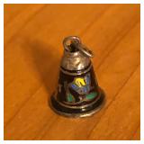 Sterling Silver & Enamel Bell Charm or Pendant