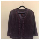 Womens ADRIENNE LANDAU Suede Leather Jacket