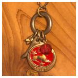 Silver Tone Aries Talisman Charm Necklace