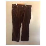 Womens DG2 DIANE GILMAN Brown Velvet Like Pants