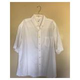 Mens White ENRO Non Iron Twill Short Sleeve Shirt