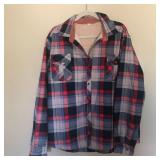 Men's Fashion Plaid Lined Button Jacket Shirt