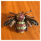 Multi Color Rhinestone Insect Brooch Pin / Pendant