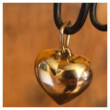 14K Gold Puffy Heart Pendant