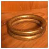 (2) Hollow Brass Colored Bangle Bracelet