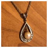 14K White Gold Chain with Pendant Necklace