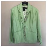 Womens TERRY LEWIS Leather Blazer Dress Jacket