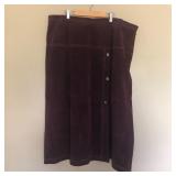 Womens TERRY LEWIS Suede Leather Skirt