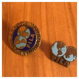 (2) FILA Wrestling International Judge Badge Pins