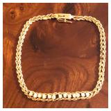 14K Gold & CZ Chain Bracelet