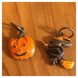(2) Halloween Pumpkin & Witch Charms or Pendant
