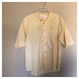 Mens Yellow ENRO Non Iron Twill Short Sleeve Shirt