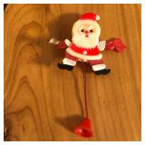 1978 Plastic Christmas Moving Santa Brooch Pin