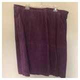 Womens TERRY LEWIS Suede Leather Skirt