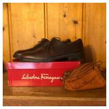 Men Salvatore Ferragamo Brown Leather Oxford Shoes