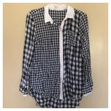 Womens Junior CROWN & IVY Long Sleeve Button Shirt