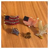 Mixed Lot of Patriotic Hat or Lapel Pins