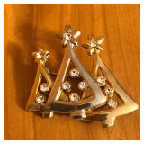 Three Christmas Tree Brooch Pin
