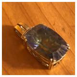 10K Gold & Rainbow Topaz Pendant