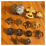 Mixed Lot Girl Cub Boy Scout Pins & Scarf Clip