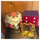 Lot of Mixed Jewelry Box Music Box, Display Holder