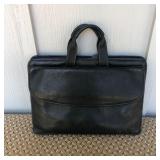 Johnston & Murphy Black Leather Laptop Carry Bag