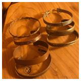 (7) Mixed Copper & Brass Bangle & Cuff Bracelets