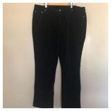 Womens DG2 DIANE GILMAN Black Velvet Like Pants