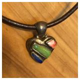 Sterling Silver Multi Stone Pendant Necklace