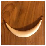 Ivory Crescent Pendant with Gold Caps